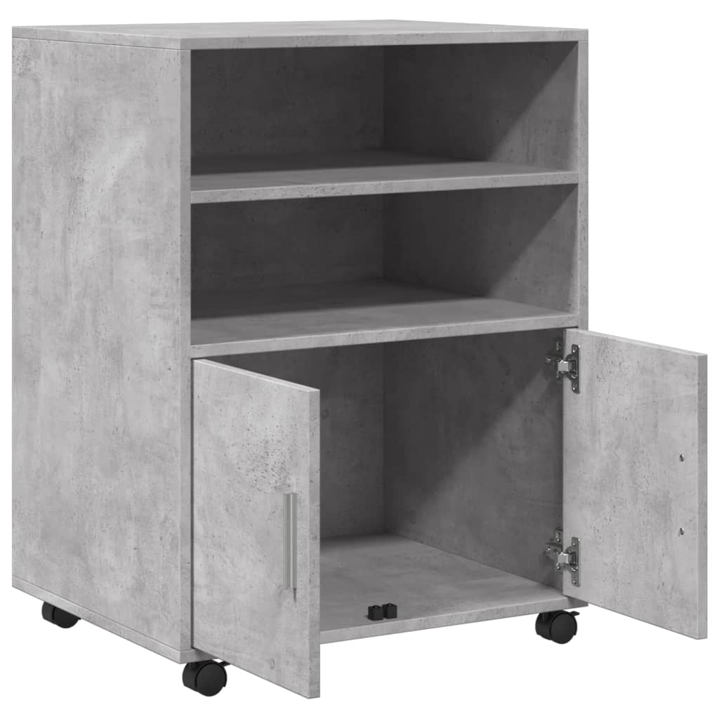 Rollschrank Betongrau 60x48x81 cm Holzwerkstoff