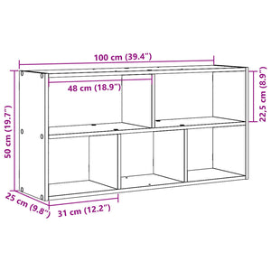 vidaXL Wandregal Weiß 100x25x50 cm Holzwerkstoff