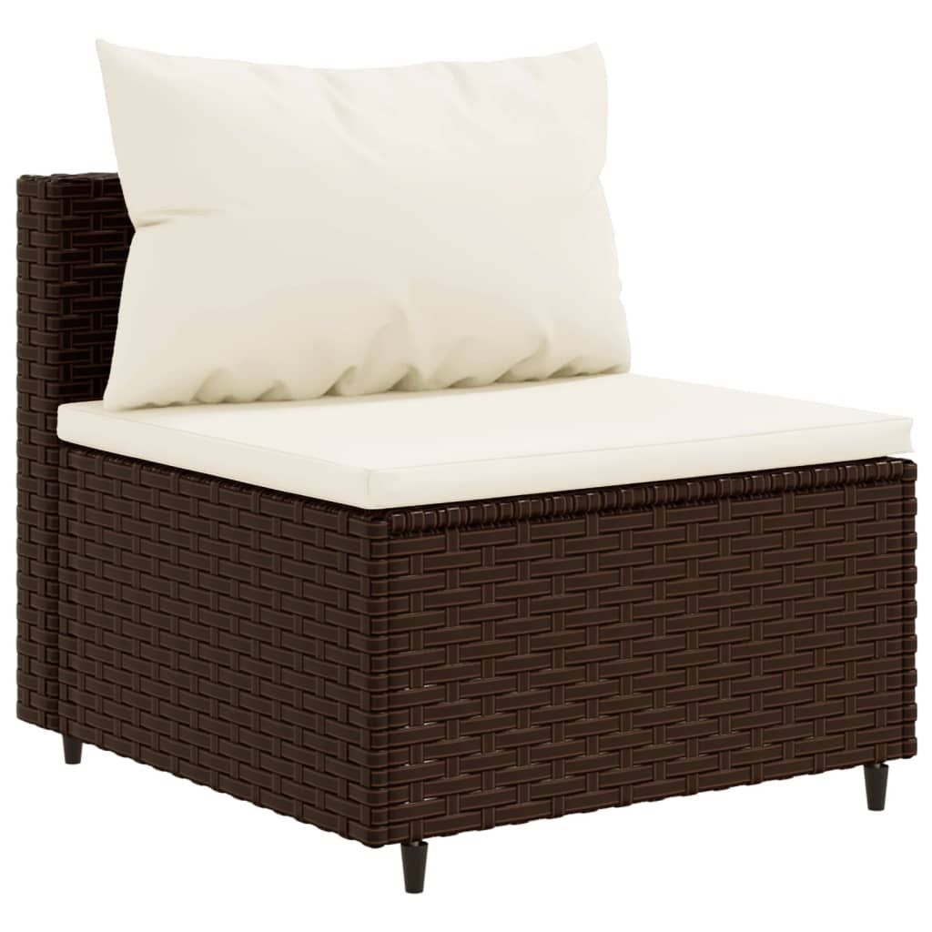 vidaXL 11-tlg. Garten-Lounge-Set mit Kissen Braun Poly Rattan