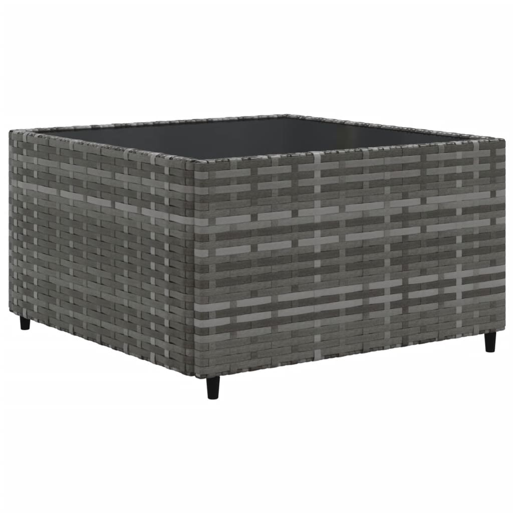 vidaXL 10-tlg. Garten-Sofagarnitur mit Kissen Grau Poly Rattan