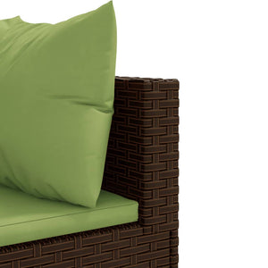 vidaXL 10-tlg. Garten-Sofagarnitur mit Kissen Braun Poly Rattan