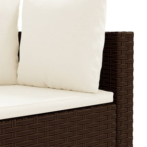 vidaXL 10-tlg. Garten-Sofagarnitur mit Kissen Braun Poly Rattan