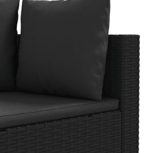 vidaXL 10-tlg. Garten-Sofagarnitur mit Kissen Schwarz Poly Rattan