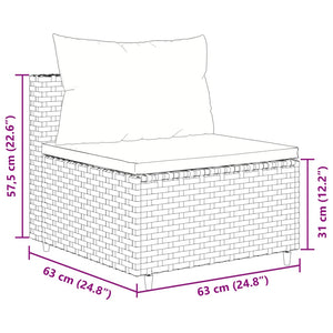 vidaXL 10-tlg. Garten-Sofagarnitur mit Kissen Grau Poly Rattan