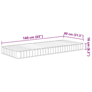 vidaXL Kindermatratze Schaumstoff Mittelweich 80x160 cm