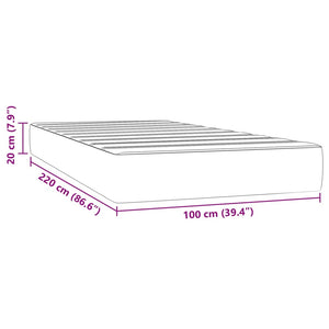 vidaXL Taschenfederkernmatratze Dunkelgrau 100x220x20 cm Samt