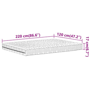 vidaXL Schaumstoffmatratze Weiß 120x220 cm Härtegrad H2 H3