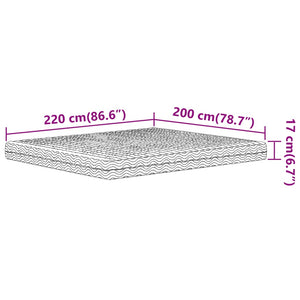 vidaXL Schaumstoffmatratze Weiß 200x220 cm Härtegrad H2 H3