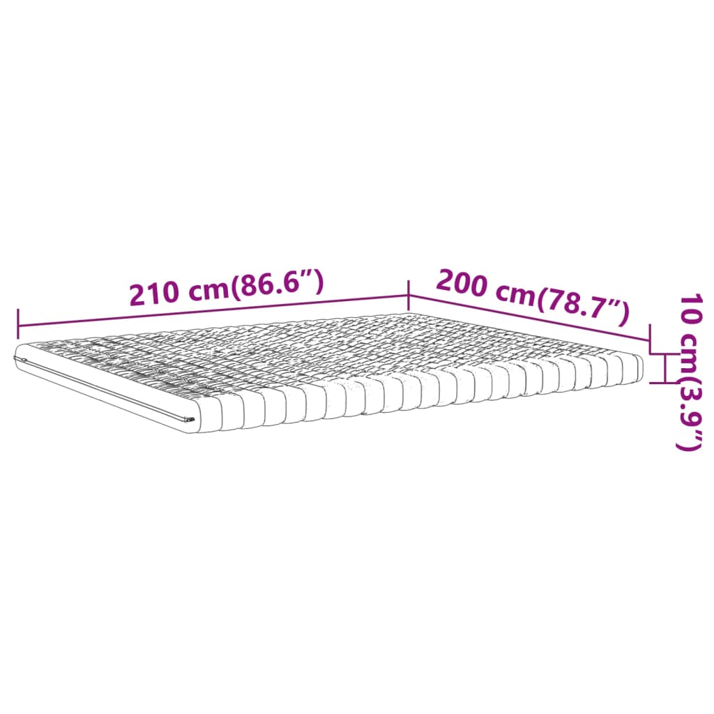 vidaXL Schaumstoffmatratze Weiß 200x210 cm 7-Zonen Härtegrad 20 ILD