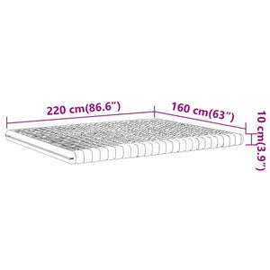 vidaXL Schaumstoffmatratze Weiß 160x220 cm 7-Zonen Härtegrad 20 ILD