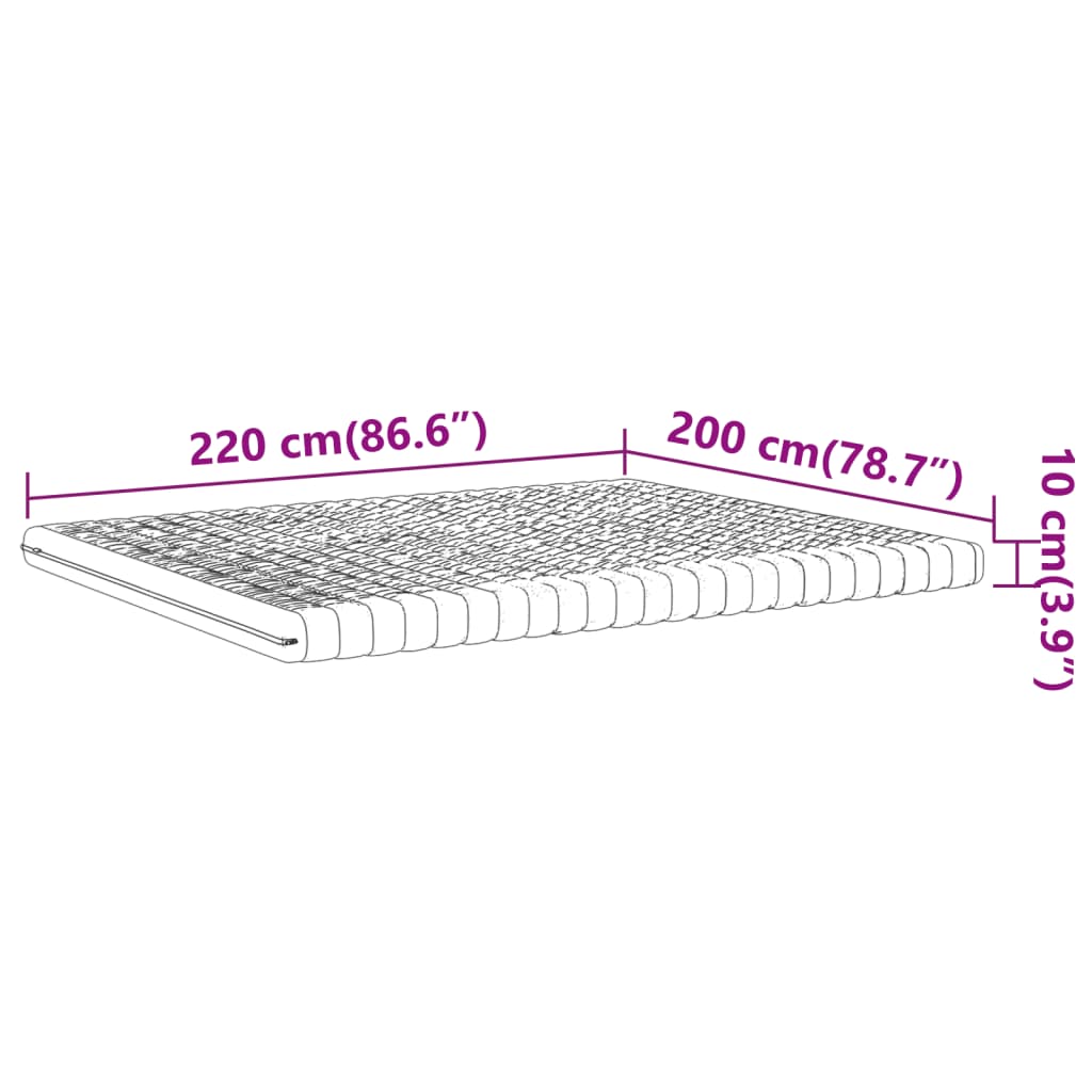 vidaXL Schaumstoffmatratze Weiß 200x220 cm 7-Zonen Härtegrad 20 ILD