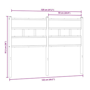 Kopfteil Sonoma-Eiche 120 cm Eisen und Holzwerkstoff