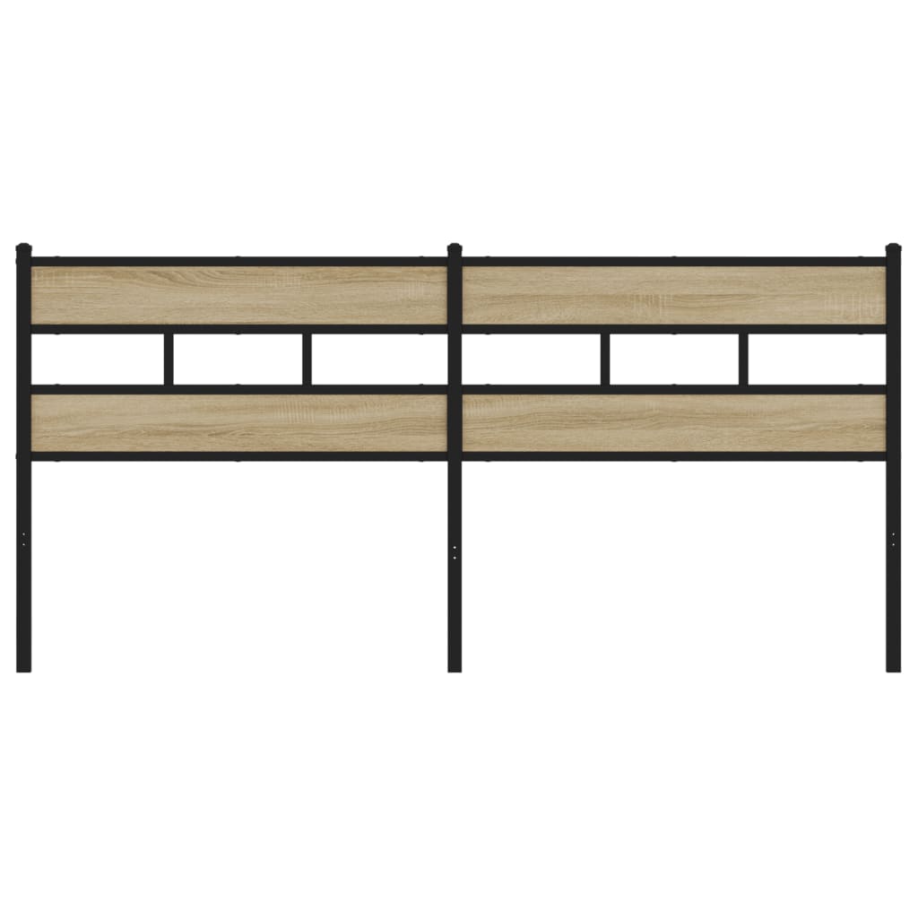 Kopfteil Sonoma-Eiche 180 cm Eisen und Holzwerkstoff