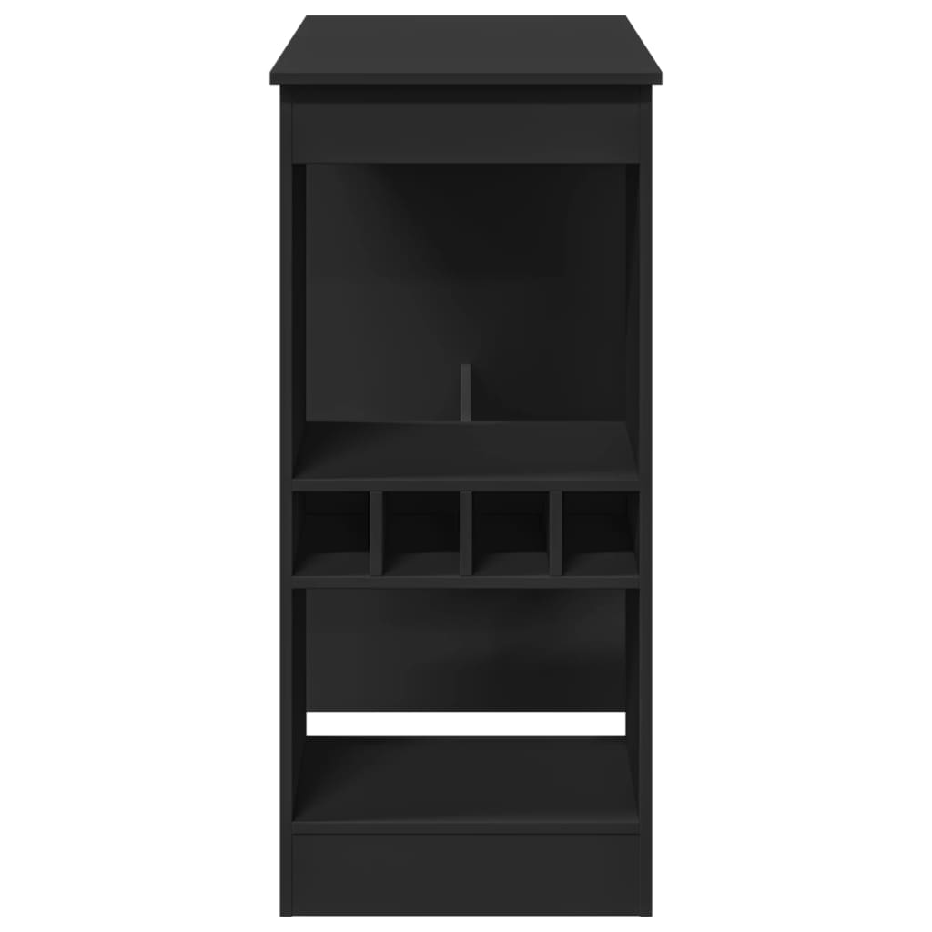 vidaXL Bartisch mit Regal Schwarz 90x47,5x103,5 cm Holzwerkstoff