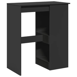 vidaXL Bartisch mit Regal Schwarz 90x47,5x103,5 cm Holzwerkstoff