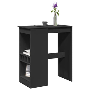 vidaXL Bartisch mit Regal Schwarz 90x47,5x103,5 cm Holzwerkstoff