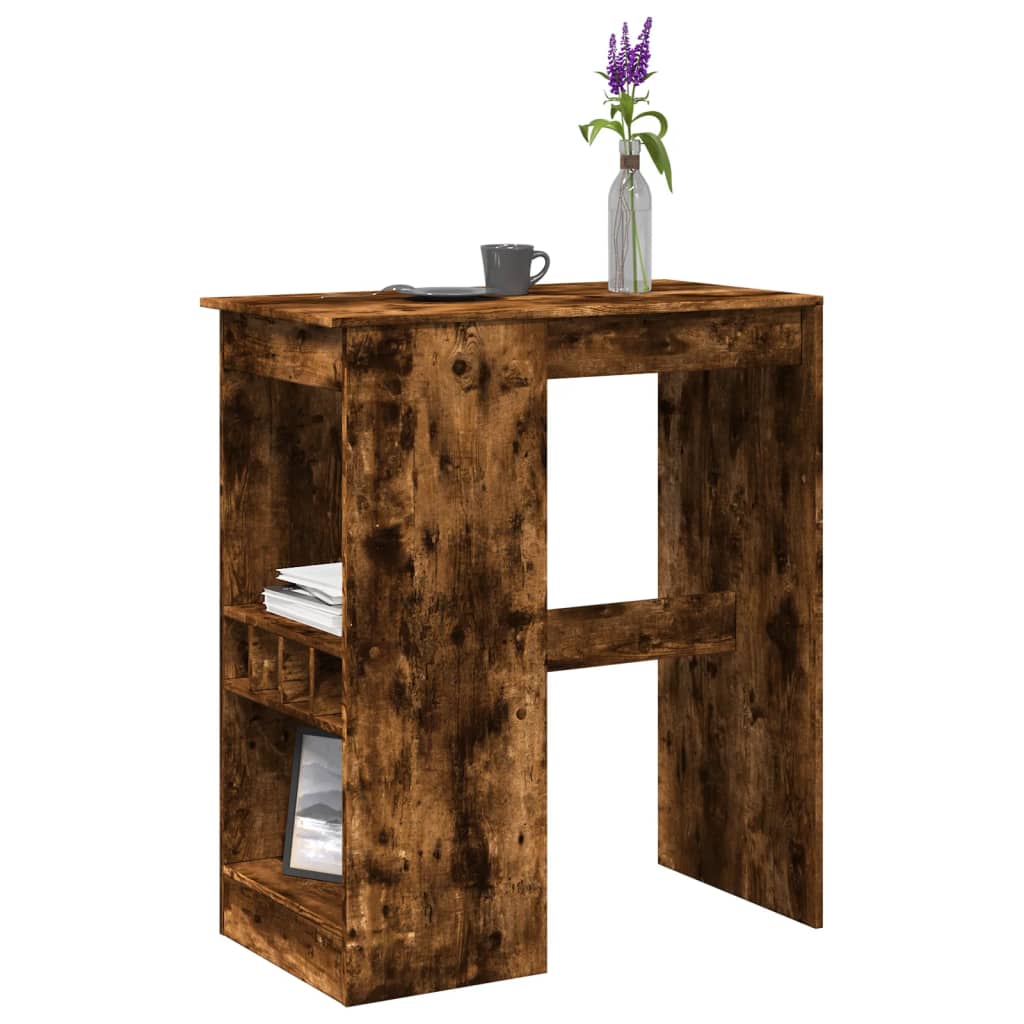 vidaXL Bartisch mit Regal Räuchereiche 90x47,5x103,5 cm Holzwerkstoff