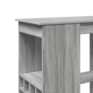 vidaXL Bartisch mit Regal Grau Sonoma 90x47,5x103,5 cm Holzwerkstoff