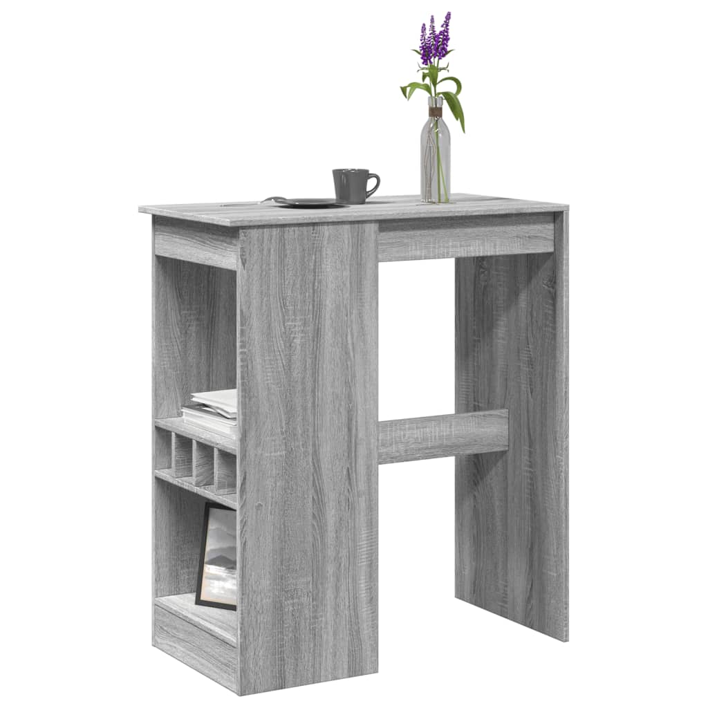 vidaXL Bartisch mit Regal Grau Sonoma 90x47,5x103,5 cm Holzwerkstoff