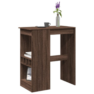 vidaXL Bartisch mit Regal Braun Eiche 90x47,5x103,5 cm Holzwerkstoff