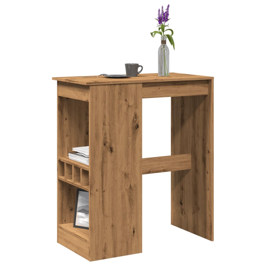 vidaXL Bartisch mit Regal Artisan-Eiche 90x47,5x103,5 cm Holzwerkstoff