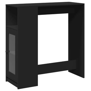 Bartisch mit Regal Schwarz 101x40x103,5 cm Holzwerkstoff