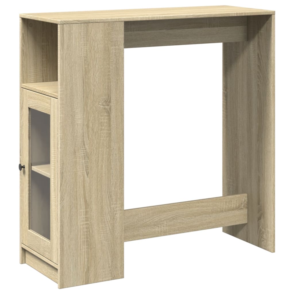 vidaXL Bartisch mit Regal Sonoma-Eiche 101x40x103,5 cm Holzwerkstoff