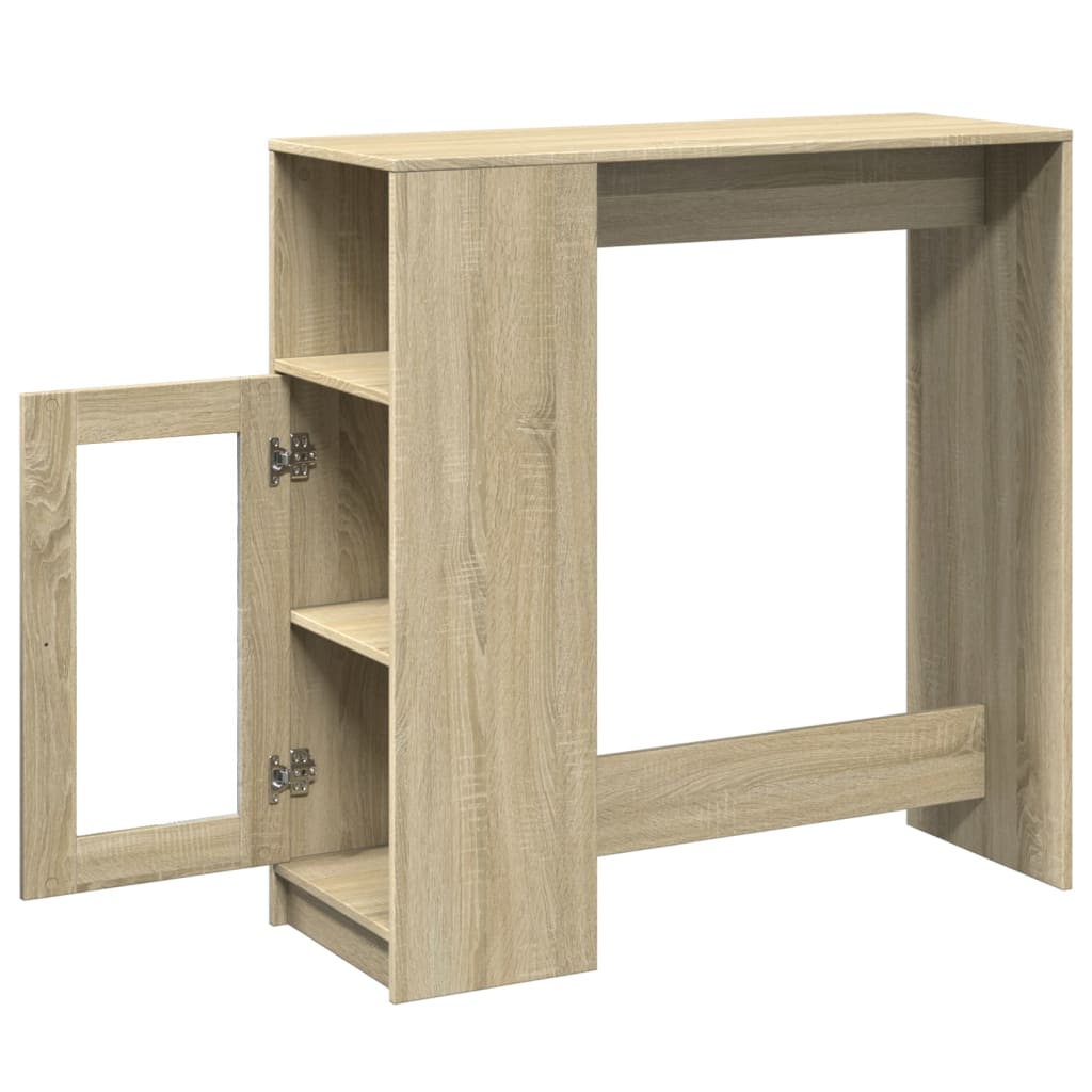 vidaXL Bartisch mit Regal Sonoma-Eiche 101x40x103,5 cm Holzwerkstoff