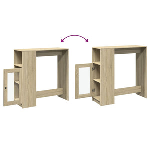 vidaXL Bartisch mit Regal Sonoma-Eiche 101x40x103,5 cm Holzwerkstoff