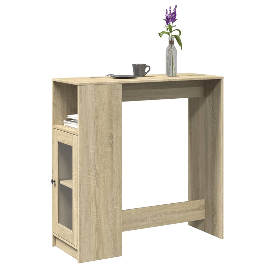 vidaXL Bartisch mit Regal Sonoma-Eiche 101x40x103,5 cm Holzwerkstoff