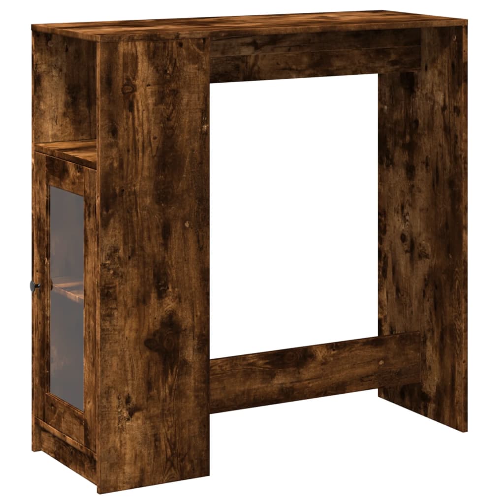 vidaXL Bartisch mit Regal Räuchereiche 101x40x103,5 cm Holzwerkstoff