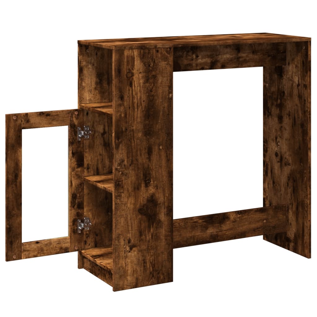 vidaXL Bartisch mit Regal Räuchereiche 101x40x103,5 cm Holzwerkstoff