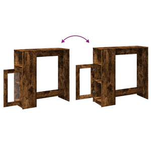 vidaXL Bartisch mit Regal Räuchereiche 101x40x103,5 cm Holzwerkstoff