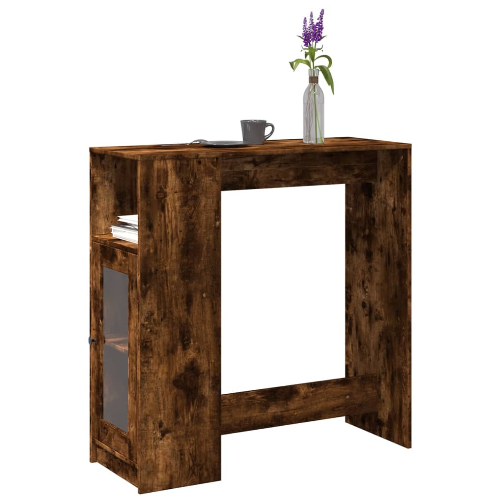 vidaXL Bartisch mit Regal Räuchereiche 101x40x103,5 cm Holzwerkstoff