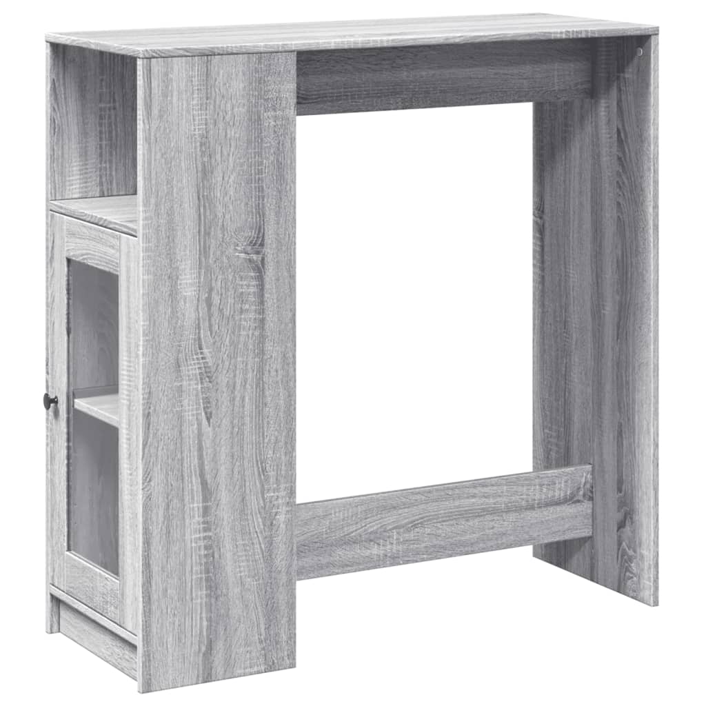 vidaXL Bartisch mit Regal Grau Sonoma 101x40x103,5 cm Holzwerkstoff