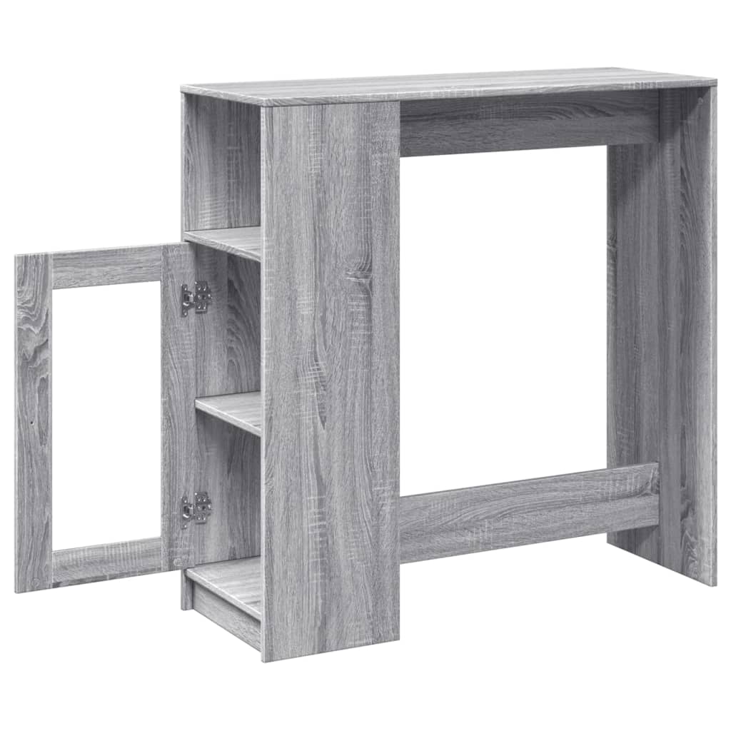 vidaXL Bartisch mit Regal Grau Sonoma 101x40x103,5 cm Holzwerkstoff