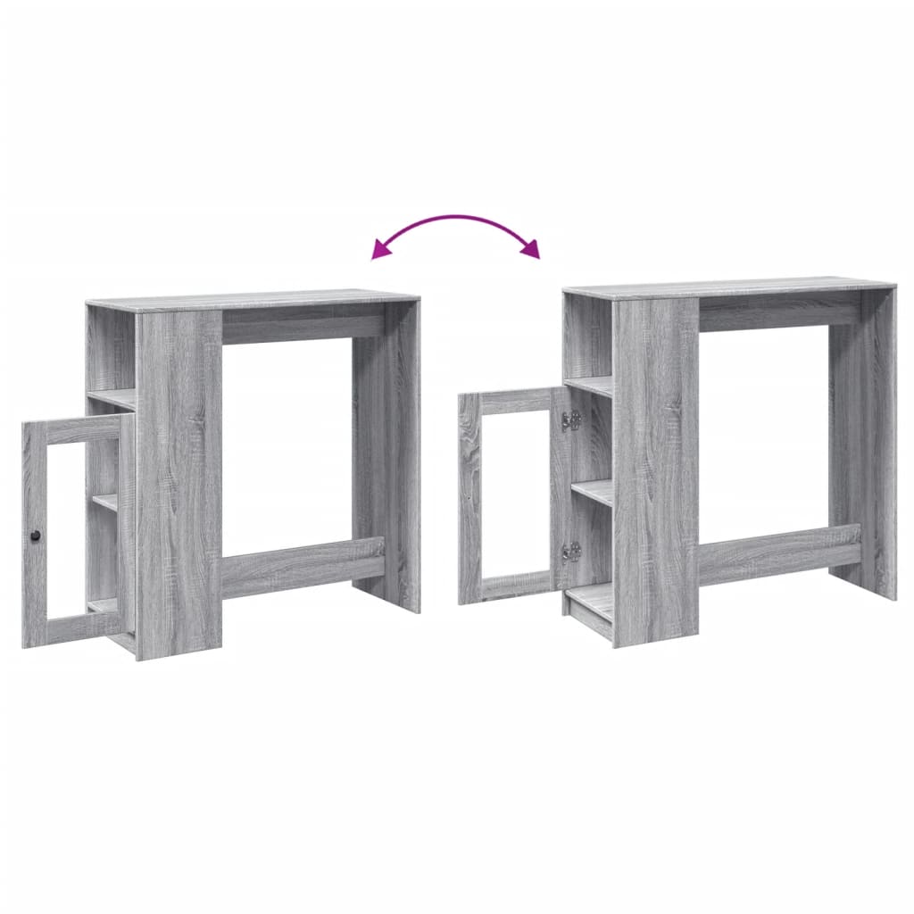 vidaXL Bartisch mit Regal Grau Sonoma 101x40x103,5 cm Holzwerkstoff