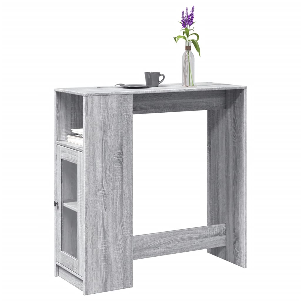 vidaXL Bartisch mit Regal Grau Sonoma 101x40x103,5 cm Holzwerkstoff