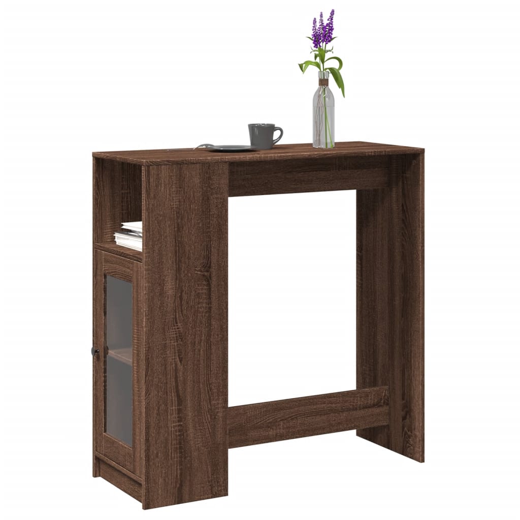 vidaXL Bartisch mit Regal Braun Eiche 101x40x103,5 cm Holzwerkstoff