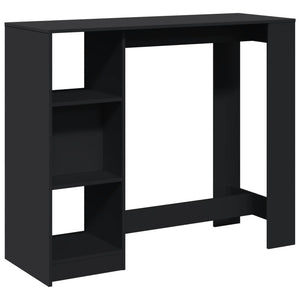 vidaXL Bartisch mit Regal Schwarz 124x46x103,5 cm Holzwerkstoff