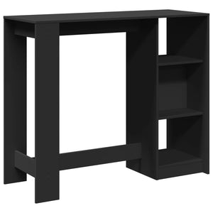 vidaXL Bartisch mit Regal Schwarz 124x46x103,5 cm Holzwerkstoff