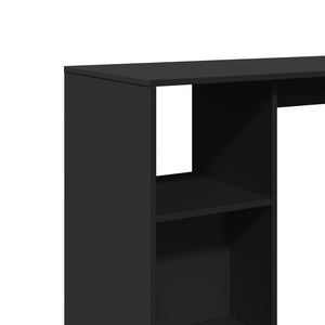 vidaXL Bartisch mit Regal Schwarz 124x46x103,5 cm Holzwerkstoff