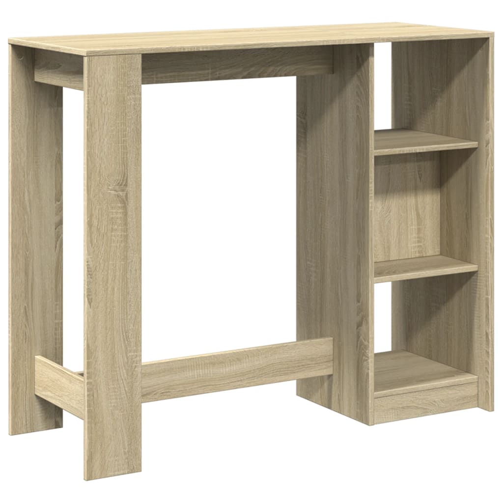 vidaXL Bartisch mit Regal Sonoma-Eiche 124x46x103,5 cm Holzwerkstoff