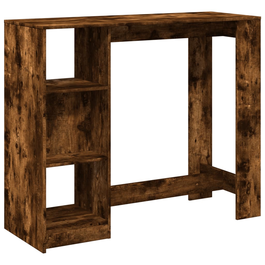 vidaXL Bartisch mit Regal Räuchereiche 124x46x103,5 cm Holzwerkstoff