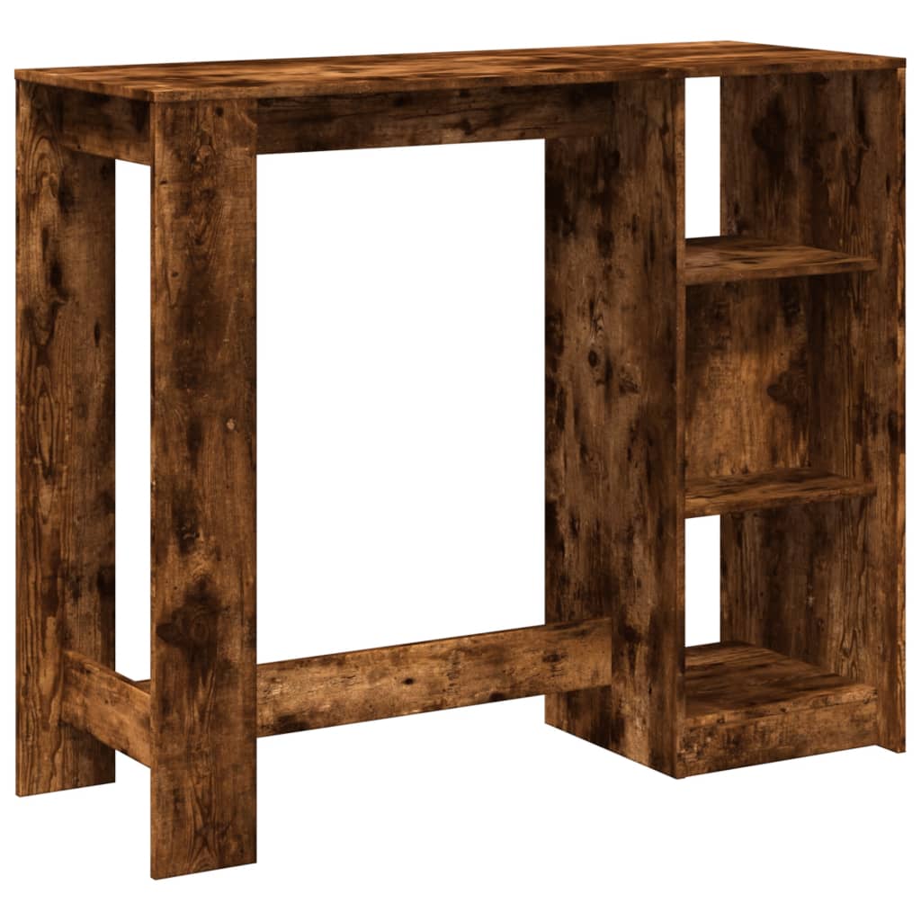 vidaXL Bartisch mit Regal Räuchereiche 124x46x103,5 cm Holzwerkstoff