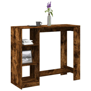 vidaXL Bartisch mit Regal Räuchereiche 124x46x103,5 cm Holzwerkstoff