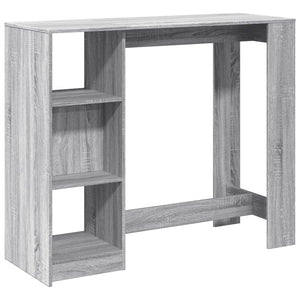 vidaXL Bartisch mit Regal Grau Sonoma 124x46x103,5 cm Holzwerkstoff