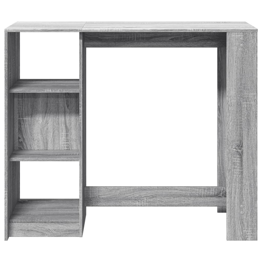 vidaXL Bartisch mit Regal Grau Sonoma 124x46x103,5 cm Holzwerkstoff