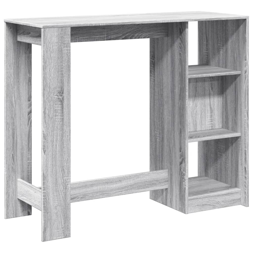 vidaXL Bartisch mit Regal Grau Sonoma 124x46x103,5 cm Holzwerkstoff