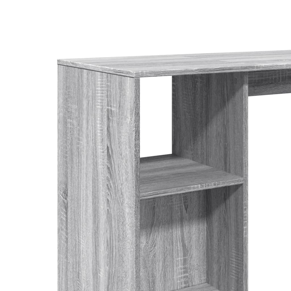 vidaXL Bartisch mit Regal Grau Sonoma 124x46x103,5 cm Holzwerkstoff